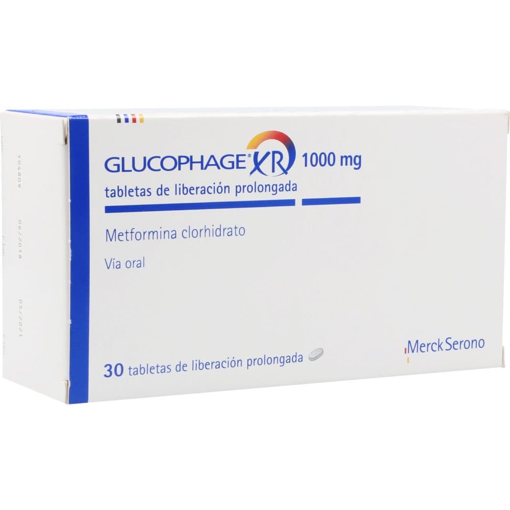 Glucophage Xr 1000Mg Caja X 30 Tabletas Liberación Prolongada