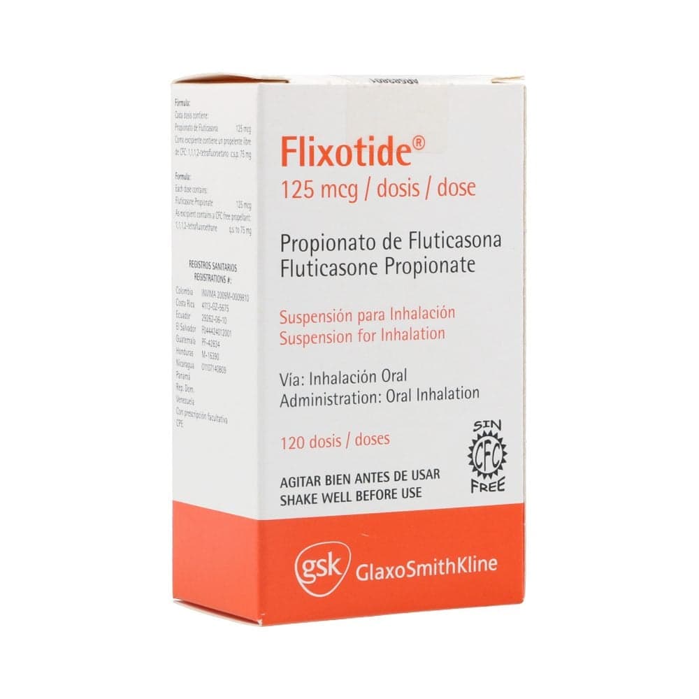 Flixotide 125Mcg/Dosis Inhalación Oral Frasco X 120 Dosis