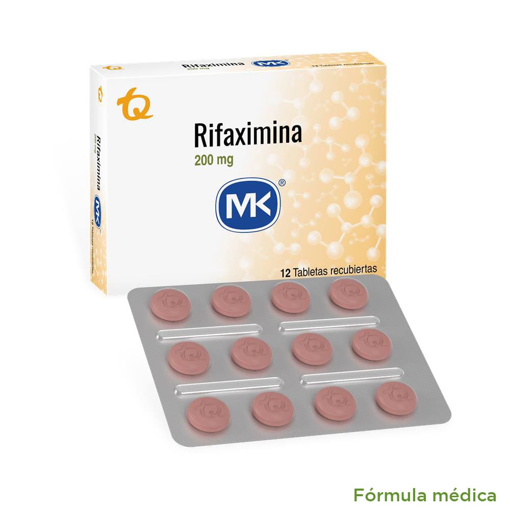 Rifaximina 200Mg Tabletas Recubiertas Caja X 12 Mk