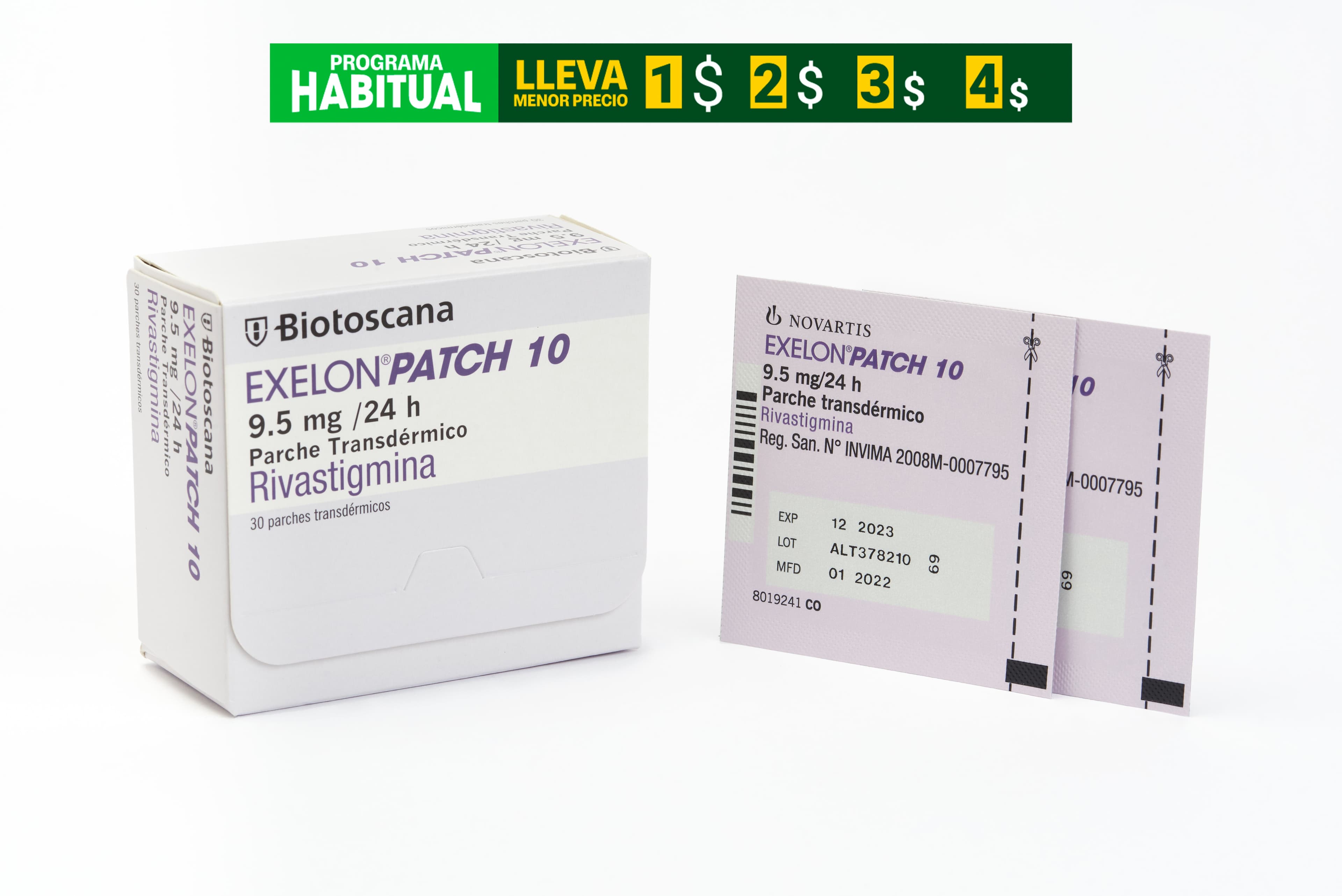 Exelon Patch 9.5Mg/24H 18Mg Caja X 30 Parches - Sistema Transdermico