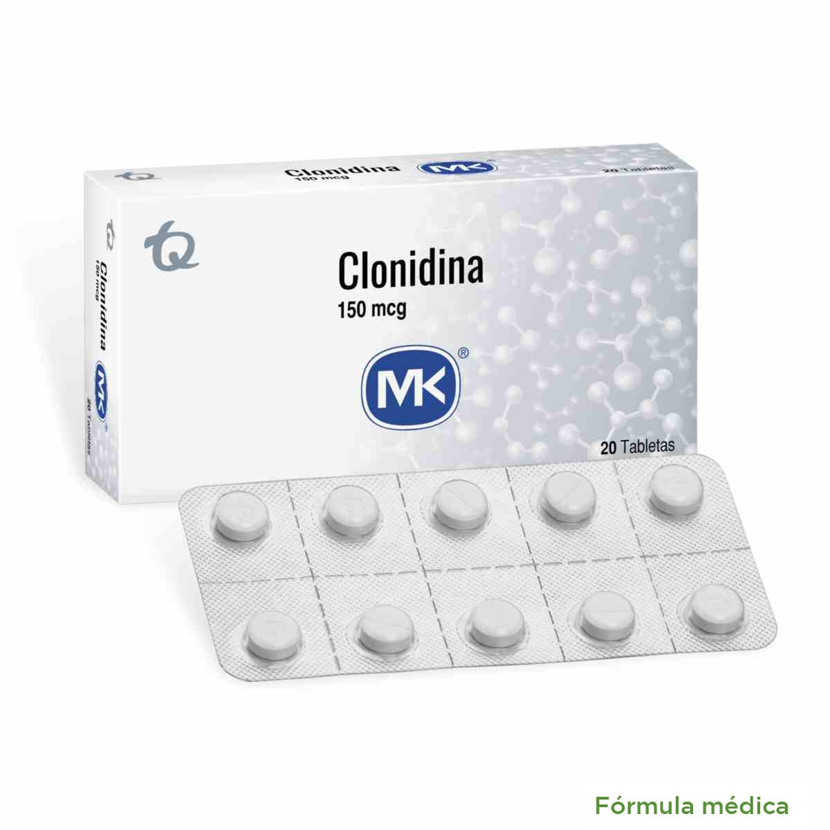 Clonidina 0.15Mg Tableta Caja X 20 Mk