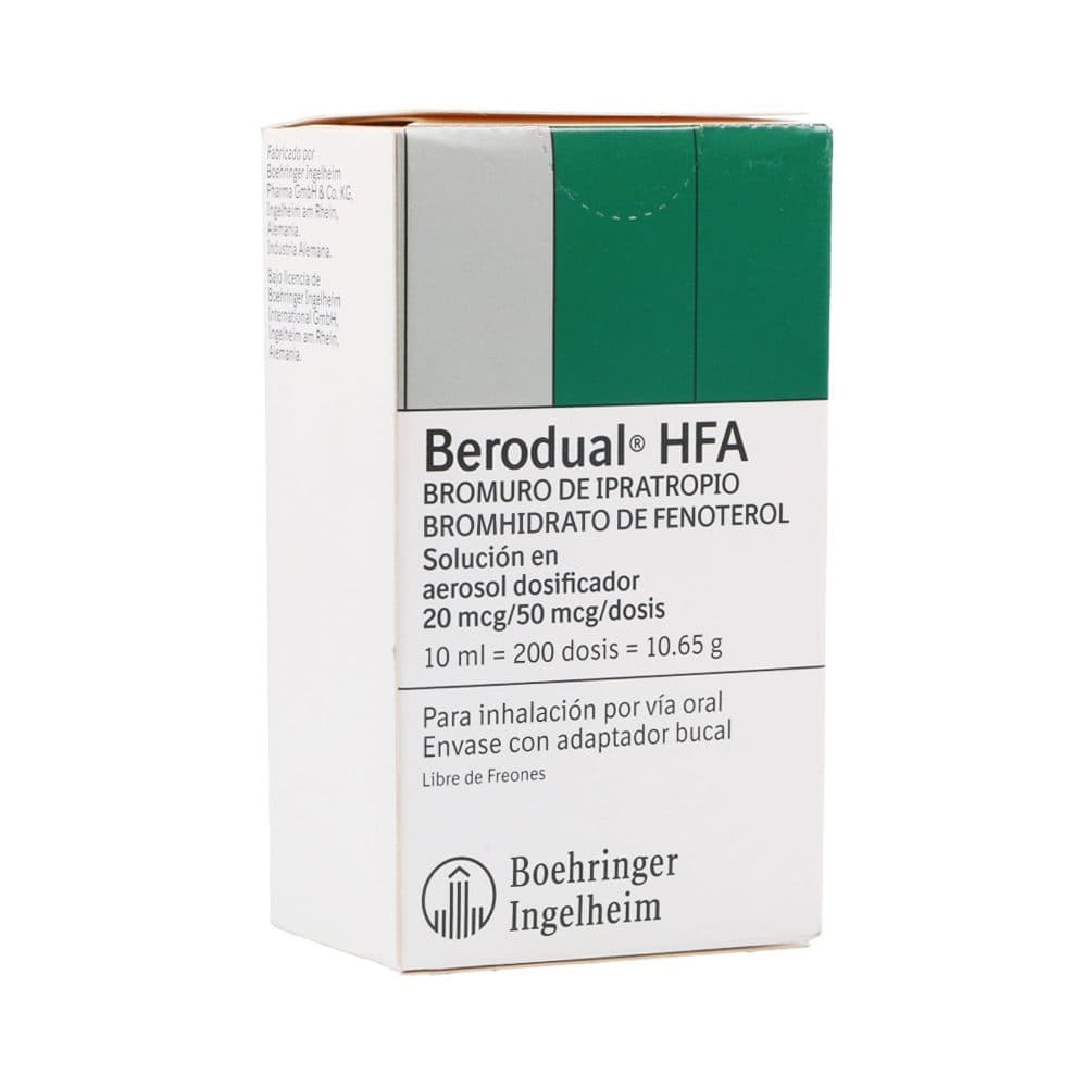 Berodual Hfa Aerosol Dosificador (20Mcg+50Mcg)/Dosis Frasco X 10 Ml