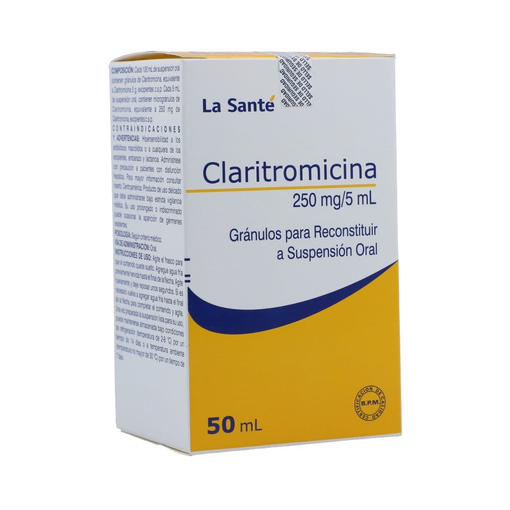 Claritromicina 250Mg/5Ml Granulos Para Reconstruir A Suspensión Oral