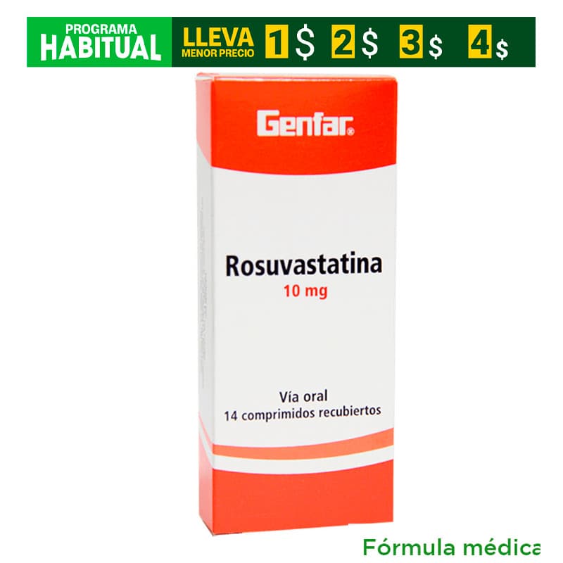 Rosuvastatina 10Mg Tabletas Recubiertas Caja X 14 Genfar