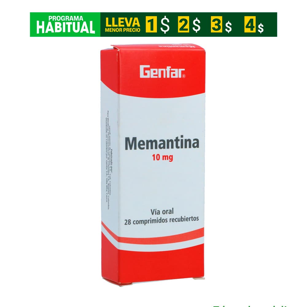 Memantina 10Mg Tabletas Recubiertas Caja X 28