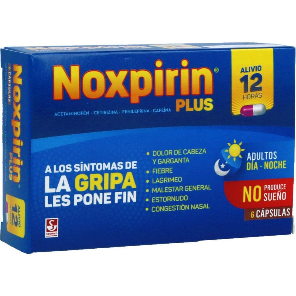 Noxpirin Plus Día-Noche con Acetaminofén y Cetirizina 6 Cápsulas