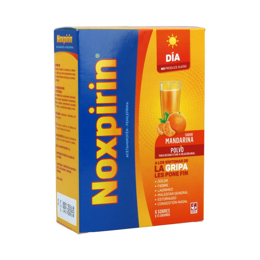 Noxpirin Día Polvo Suspensión Oral 500/10Mg Caja X 6 Sobres X 15 Gr