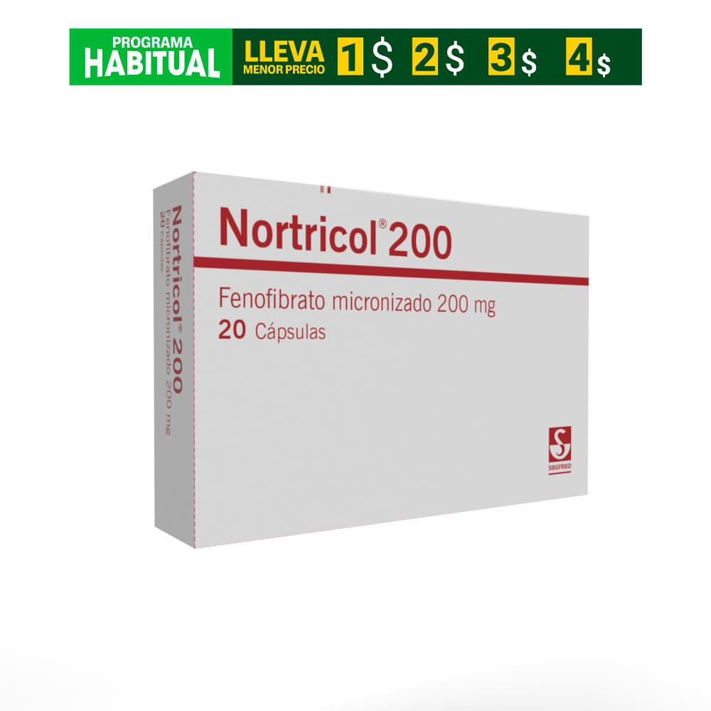 Nortricol Cápsulas 200Mg Caja X 20