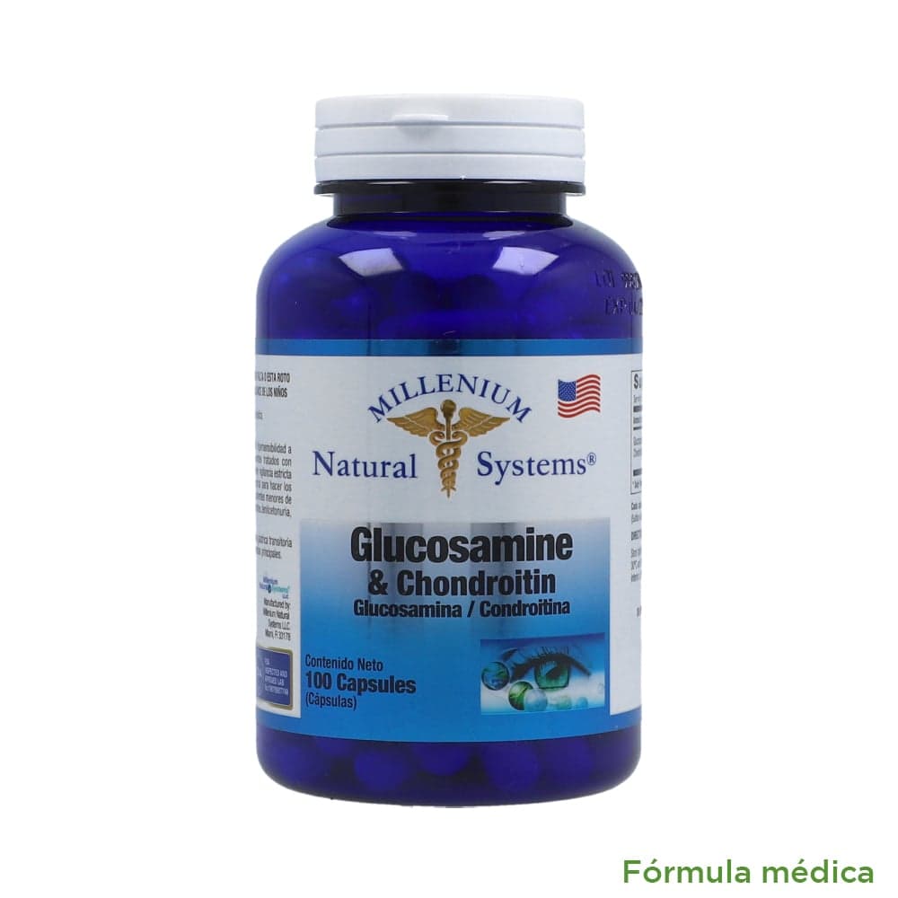 Glucosamina + Condroitina Natural Systems Cápsulas (750 + 600) Mg Frasco X 100