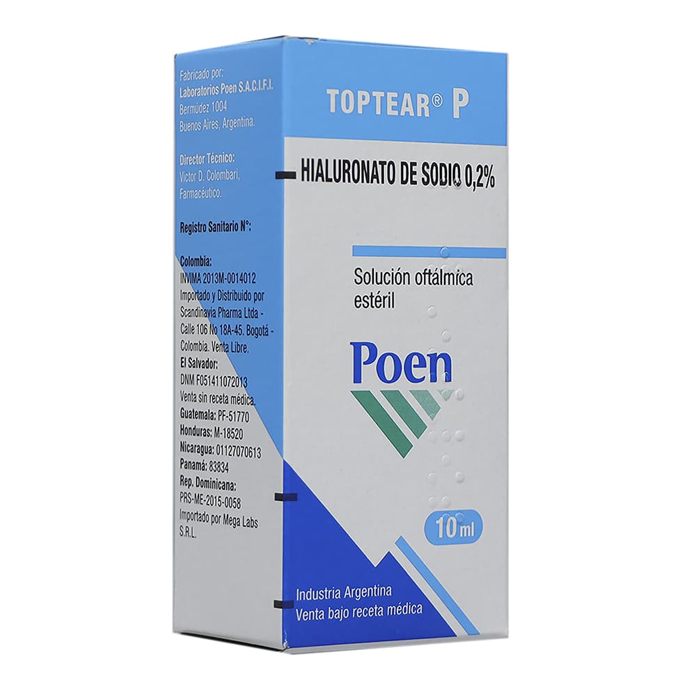 Toptear P Solución Oftálmica Estéril 0.2%(2Mg) Frasco X 10 Ml