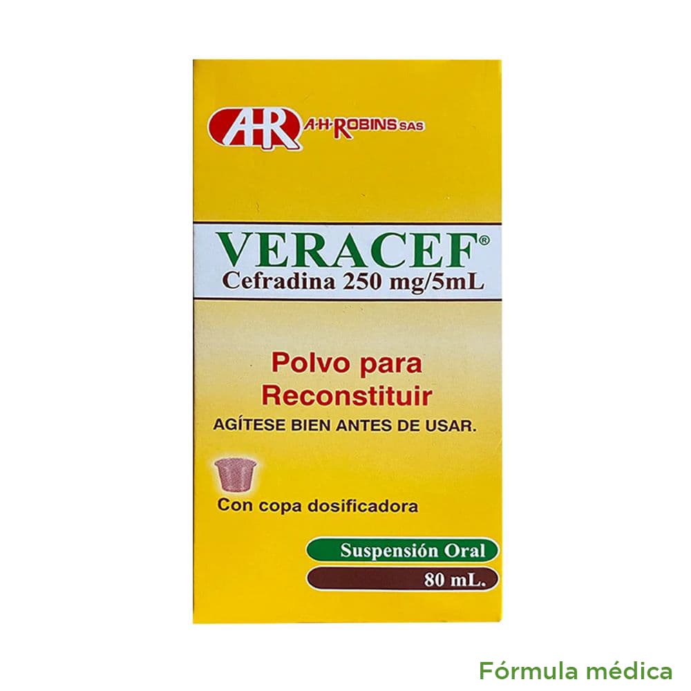 Veracef 250Mg/5Ml(5%) Polvo Suspension Oral Frasco Por 80Ml