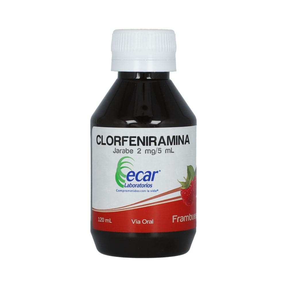 Clorfeniramina Jarabe Sabor A Frambuesa 2Mg/5Ml Frasco X 120 Ml