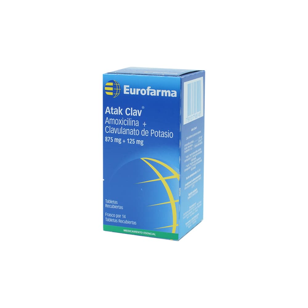 Atak Clav (875+125)Mg Tabletas Recubiertas Frasco X 14