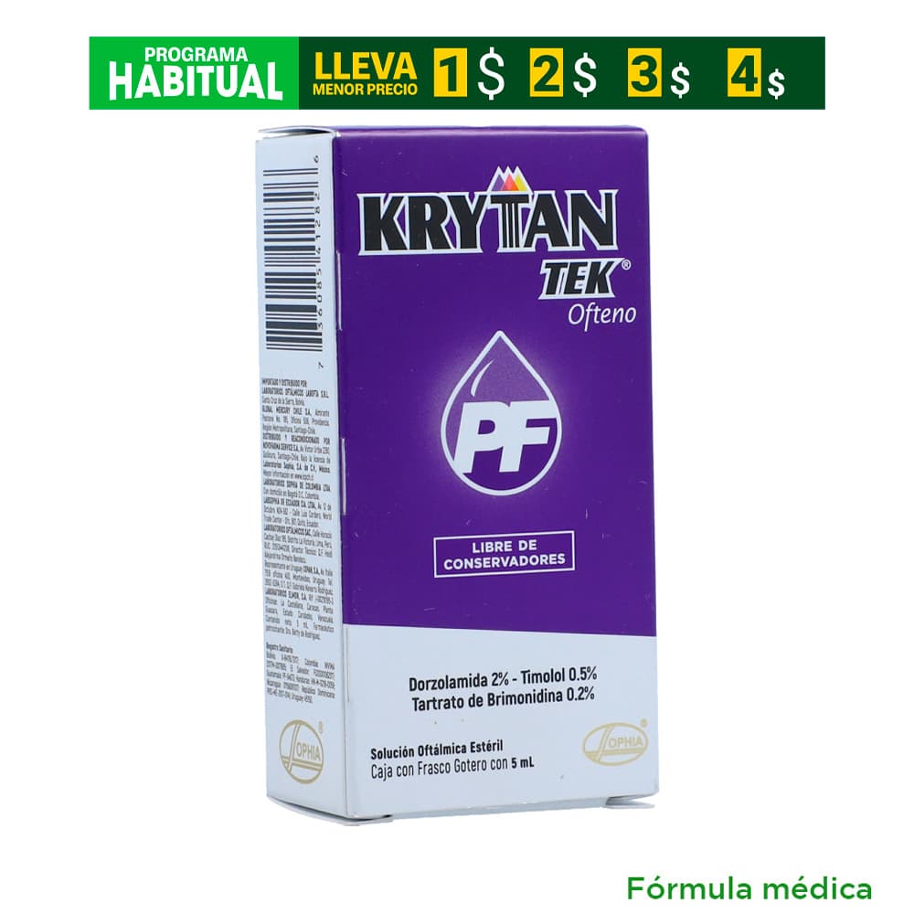 Krytantek Pf Ofteno Solución Oftálmica Estéril Frasco X 5Ml