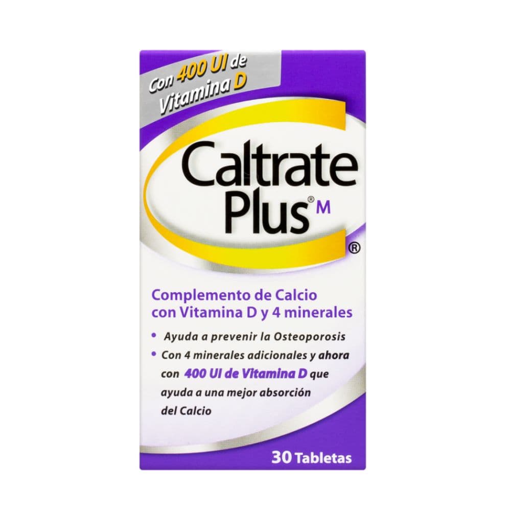 Caltrate Plus Nf 600Mg(1495.5Mg)+400Ui Tableta Recubierta Frasco X 30
