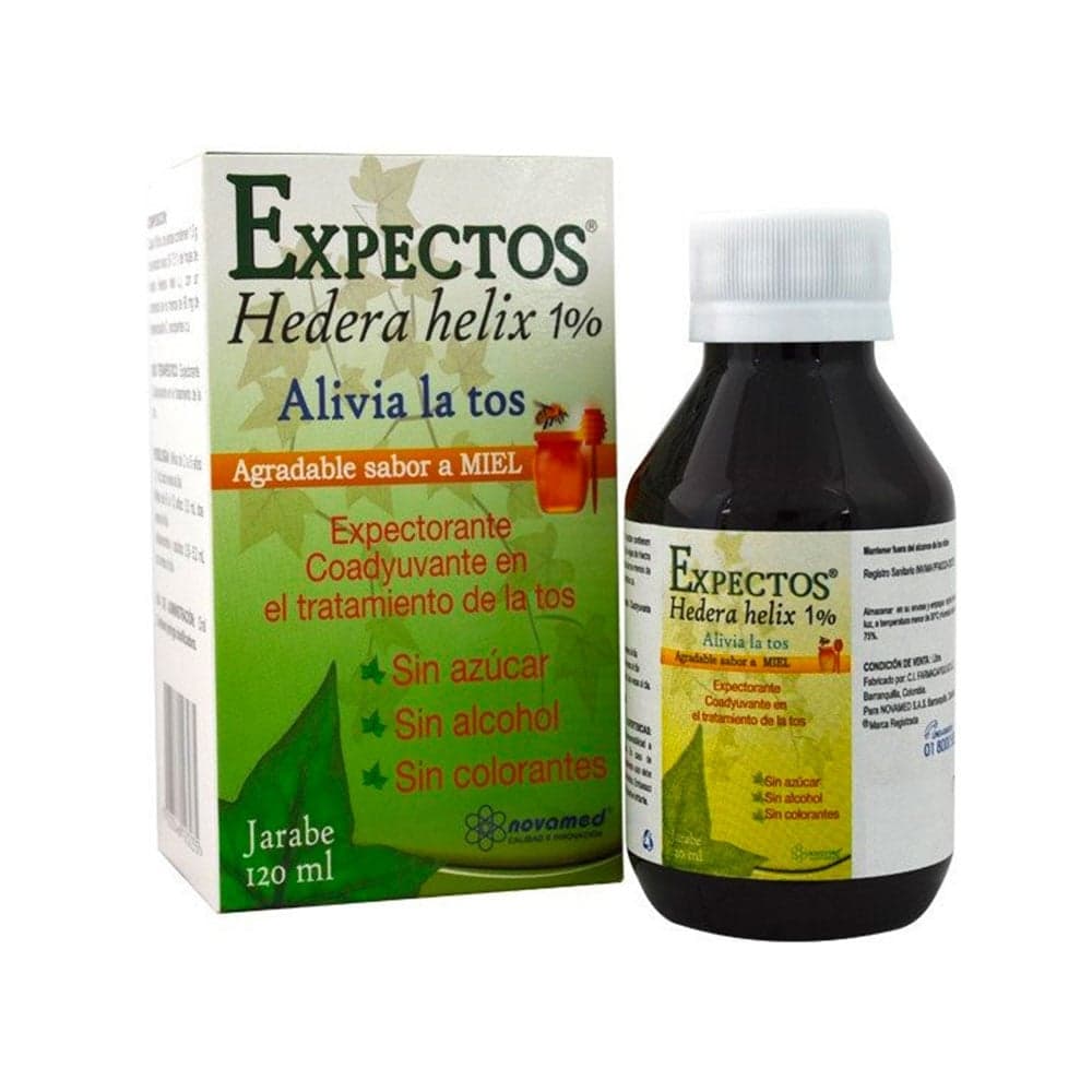 Expectorante Para La Tos Expectos Hedera Helix 1% Sabor A Miel Novamed Jarabe Frasco X120Ml