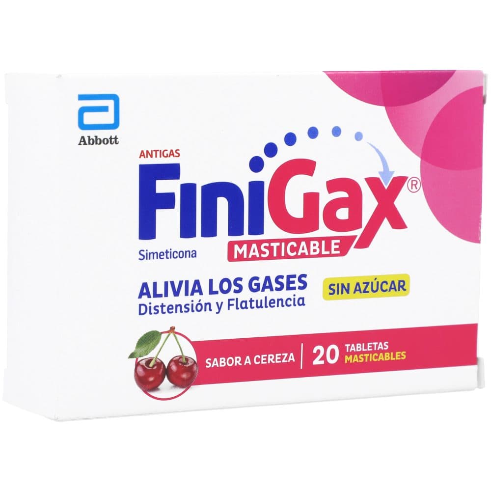 Finigax 125Mg Caja X 20 Tabletas Masticable Sabor Cereza