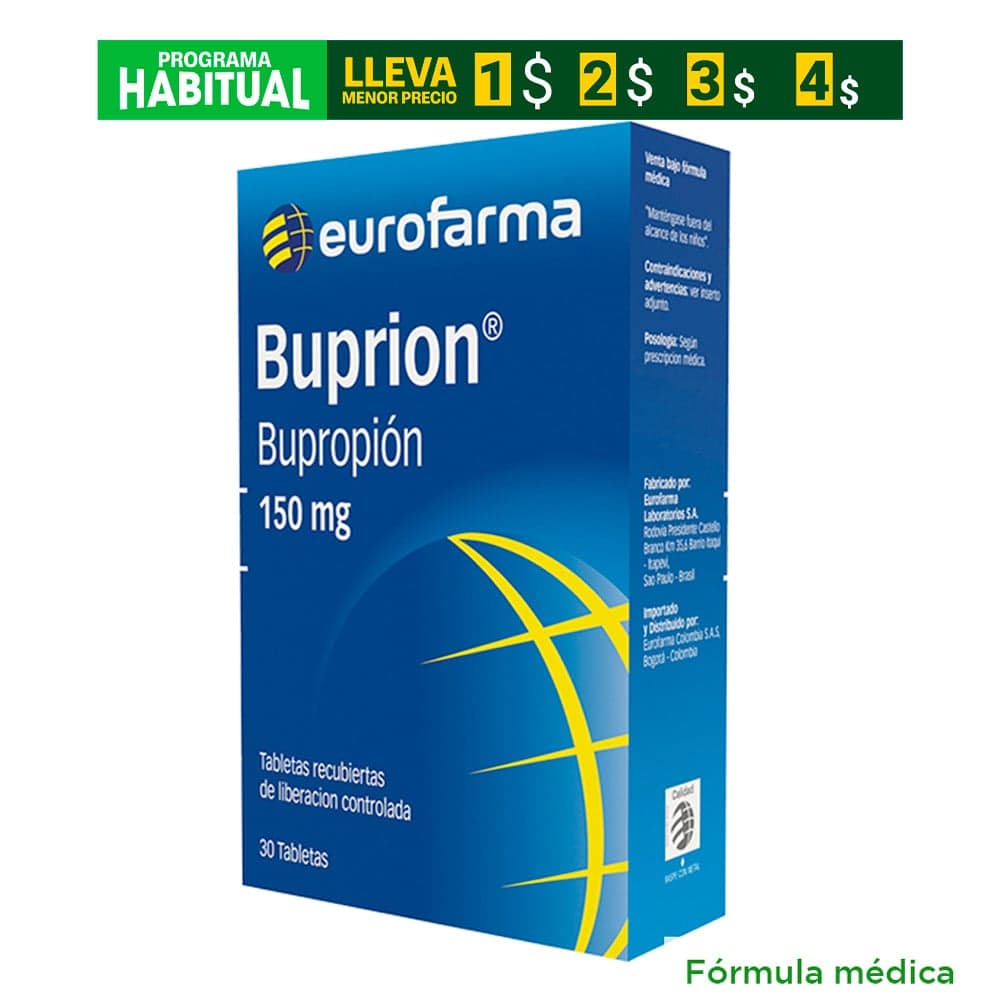 Buprion 150Mg Tabletas Liberacion Prolongada Caja X 30