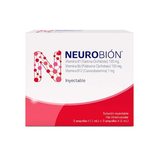 Neurobion Solución Inyectable 100 / 100 / 1 Mg Caja X 3 Ampollas I (1Ml) + 3 Ampollas Ii (1Ml)