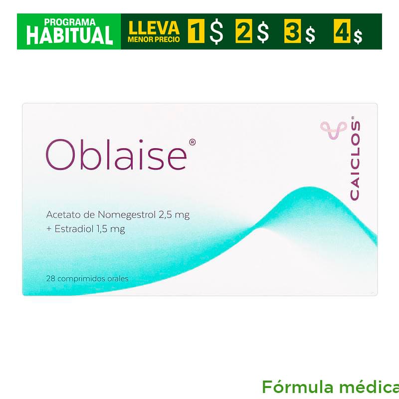 Oblaise (1.5+2.5)Mg Tabletas Recubiertas Caja X 28