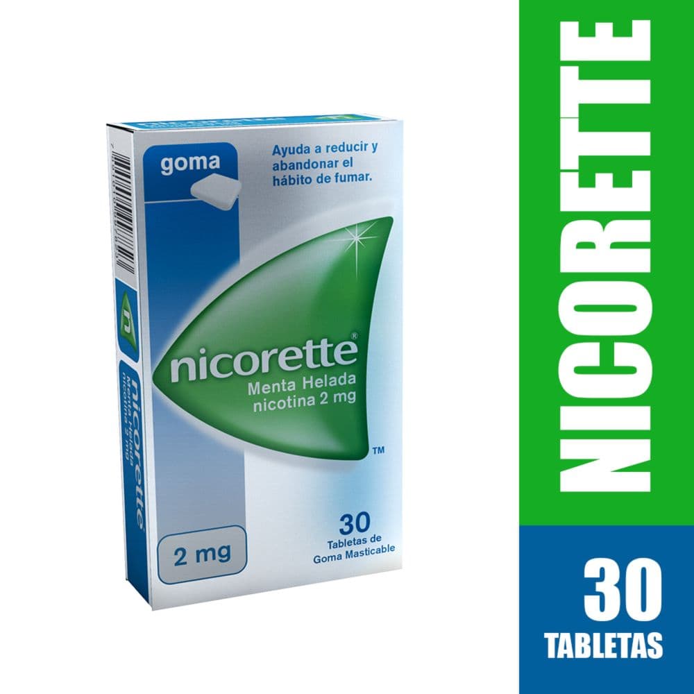 Nicorette 2Mg Caja X 30 Tabletas Masticables - Menta Helada