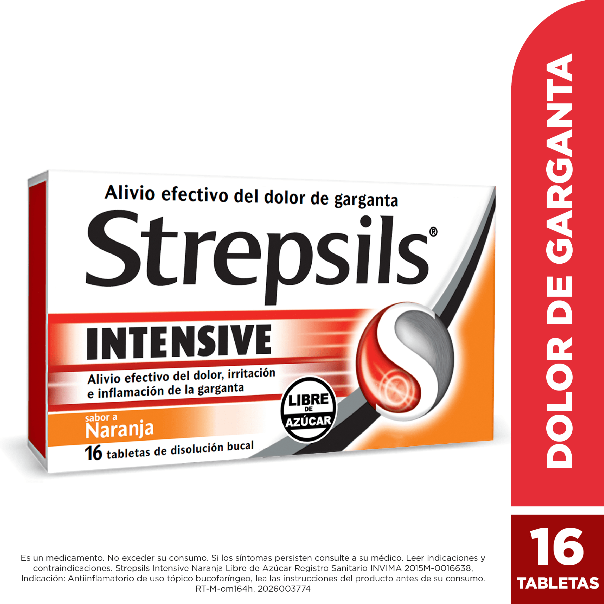 Strepsils Intensive Tabletas Masticables Caja X 16 Naranja