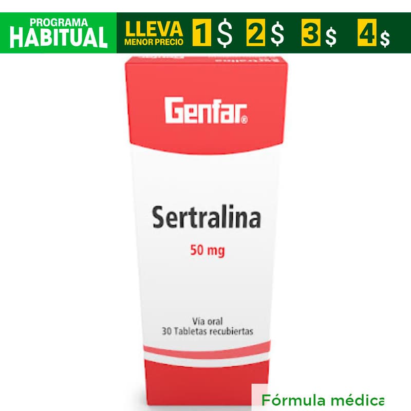 Sertralina 50Mg Tableta Recubierta Caja X 30 Genfar