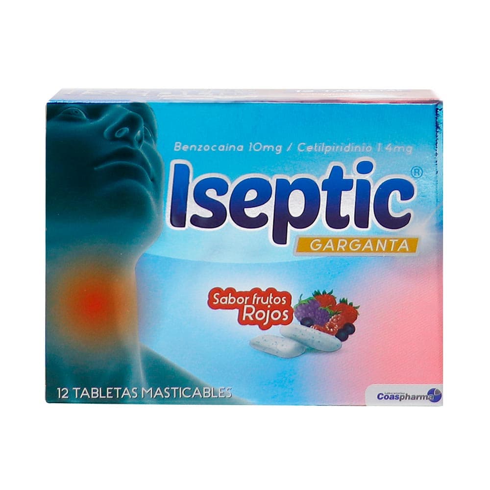 Iseptic (10+1.4)Mg Frutos Rojos Tabletas Masticables Caja X 12