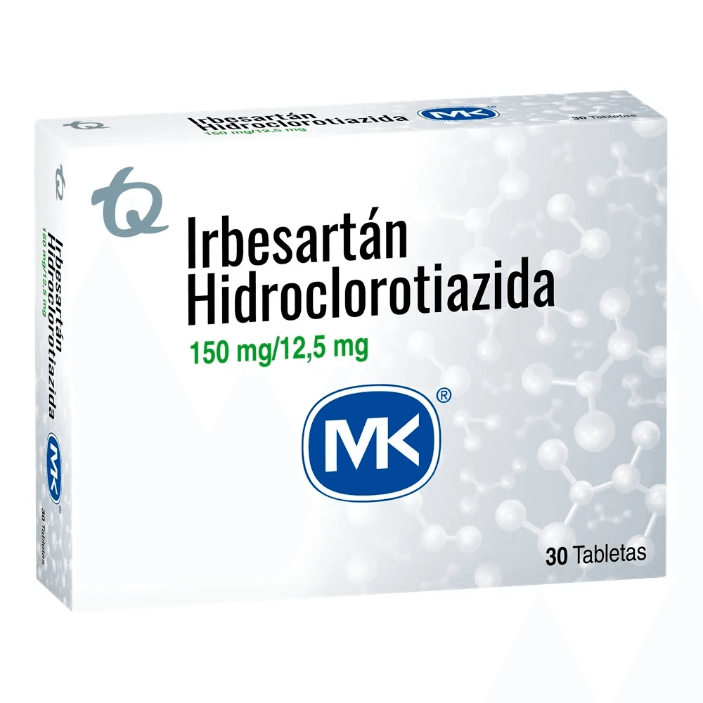Hidroclorotiazida+Irbesartan (12.5+150)Mg Tabletas Caja X 30 Mk