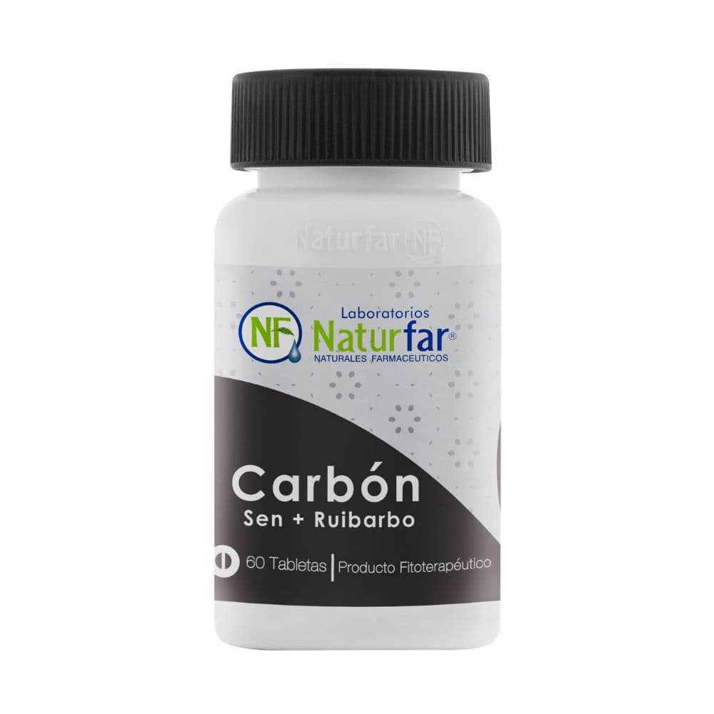Carbon Vegetal+Sen+Ruibarbo Tableta Frasco X 60