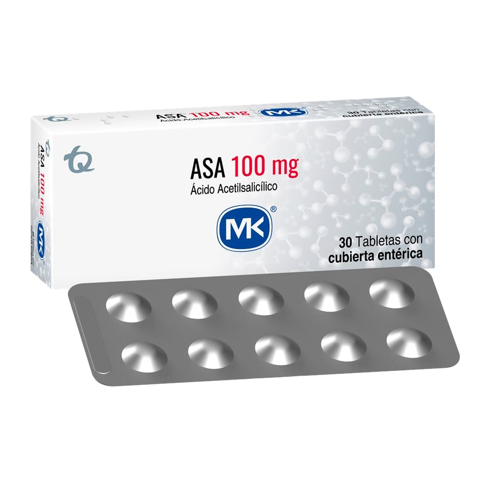 Asa 100Mg Tabletas De Liberacion Retardada Caja Por 30 Mk