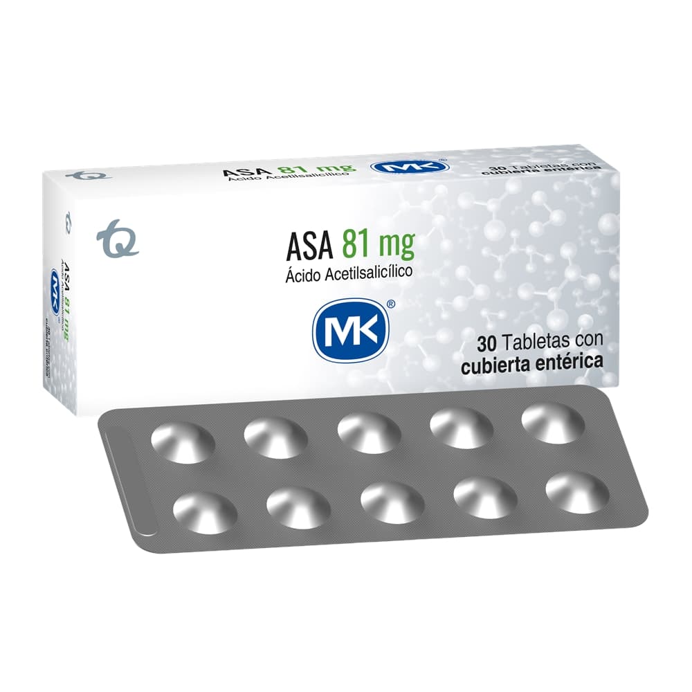 Asa 81Mg Tabletas De Liberacion Retardada Caja Por 30 Mk