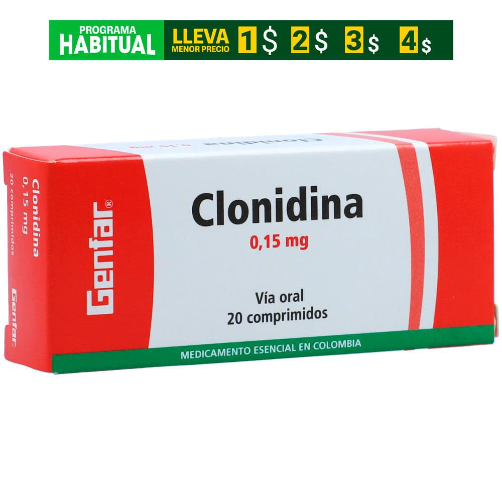 Clonidina Winthrop 0.15Mg Caja X 20 Tabletas