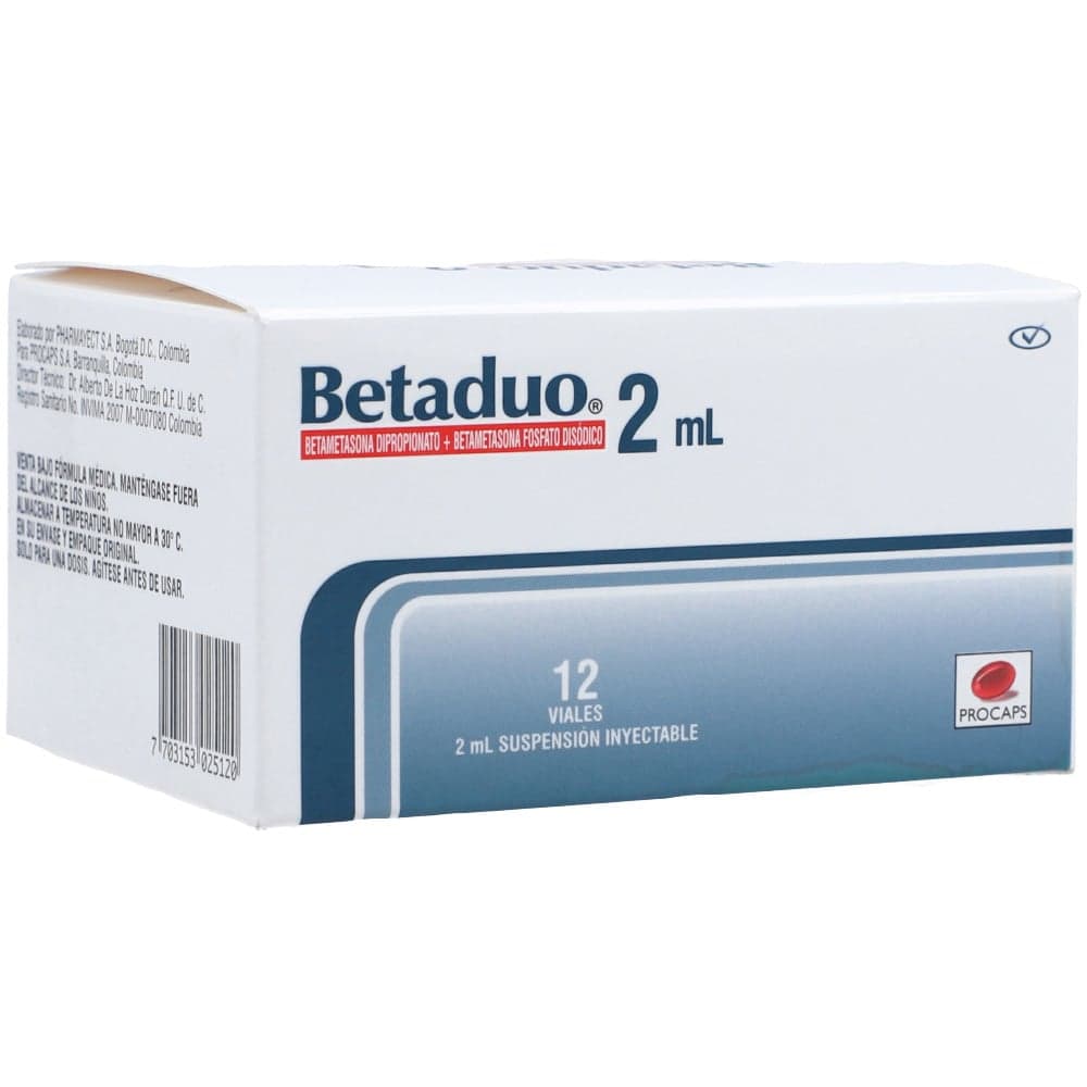 Betaduo Suspensión Inyectable (10+4)Mg/2Ml ((5+2)Mg/Ml ) X 1 Vial X 2Ml