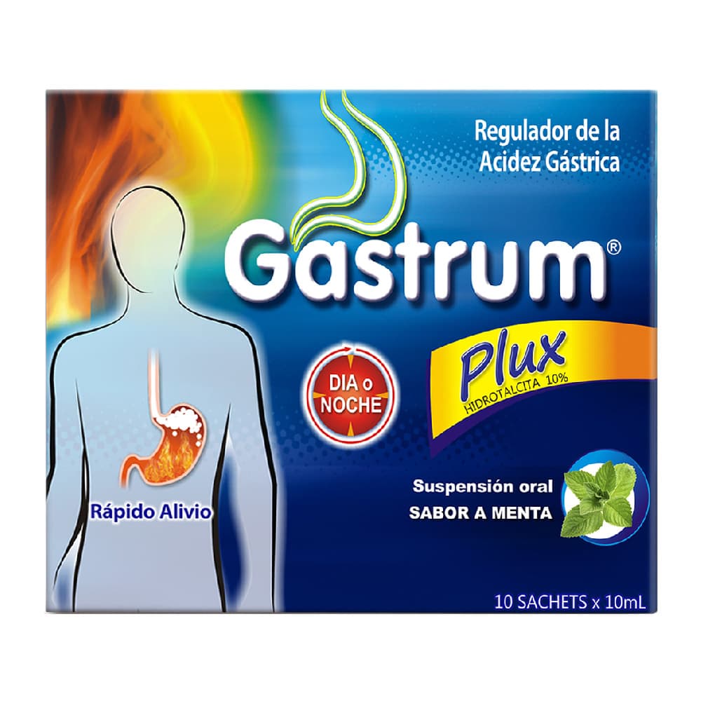Gastrum Plux 1 Gr Suspensión Oral Sobre X 10 Ml Sabor Menta