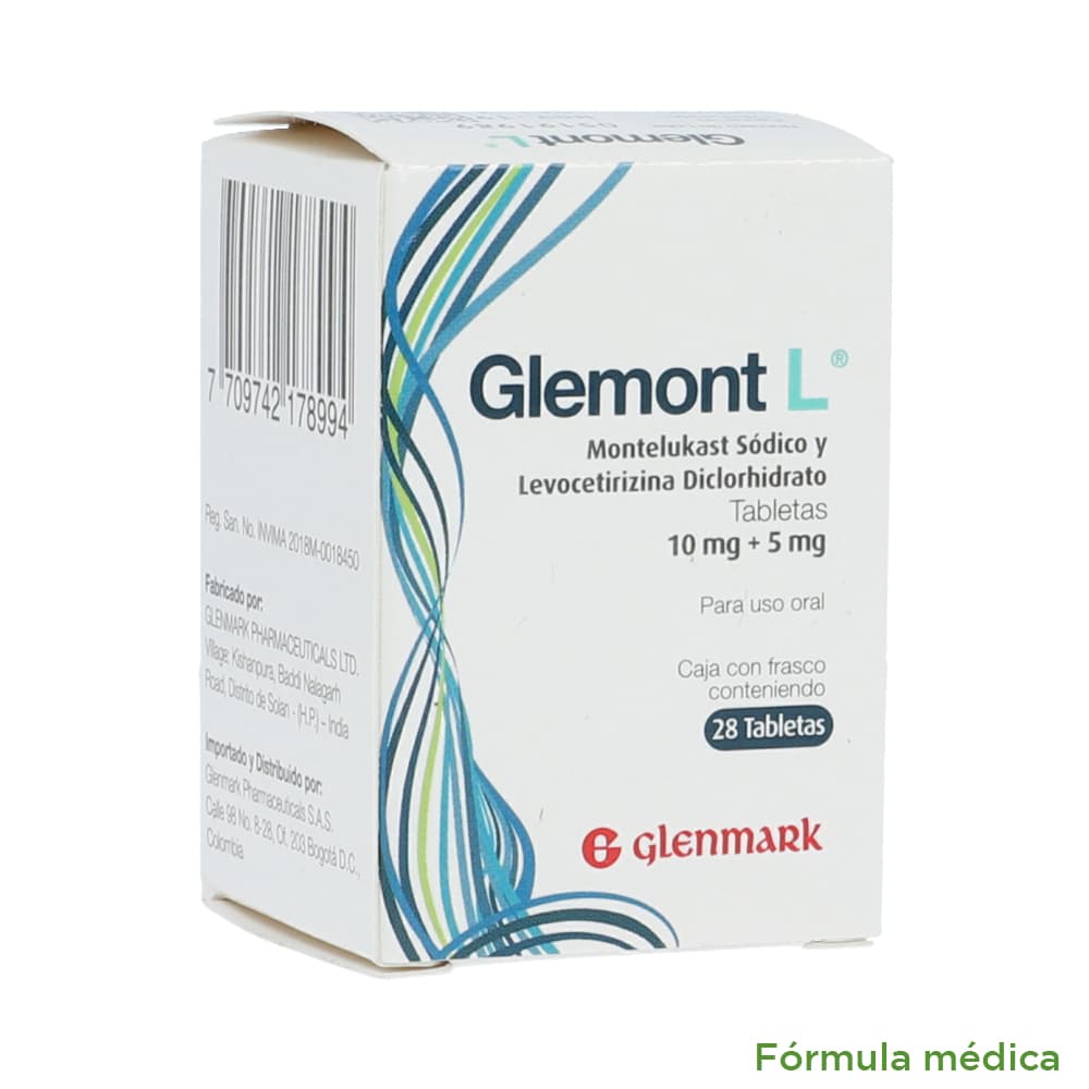 Glemont L Tabletas Recubiertas 10Mg+5Mg Frasco X 28